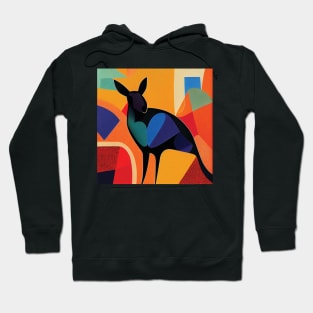 Abstract Kangaroo Contemporary Art Hoodie